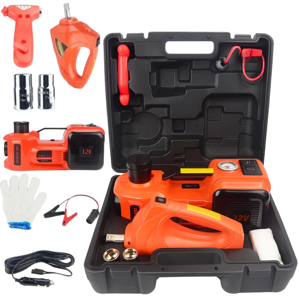 KIT DE EMERGÊNCIA - Macaco Hidráulico Elétrico 5 em 1