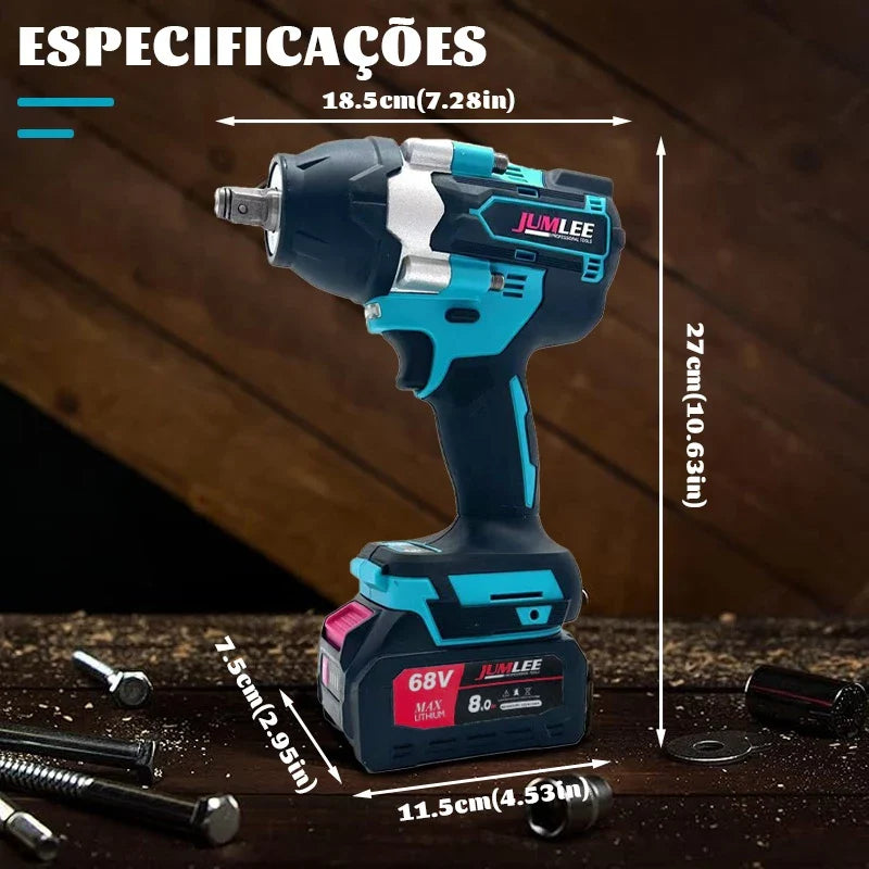 > Chave de Impacto Sem Fio Brushless 68V Profissional + 2 BATERIAS DE BRINDE!