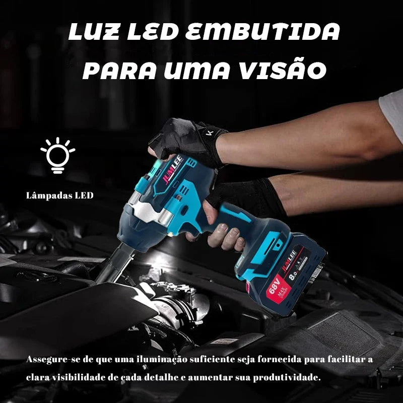> Chave de Impacto Sem Fio Brushless 68V Profissional + 2 BATERIAS DE BRINDE!