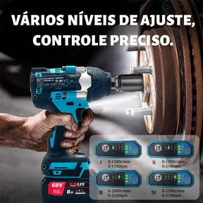 > Chave de Impacto Sem Fio Brushless 68V Profissional + 2 BATERIAS DE BRINDE!