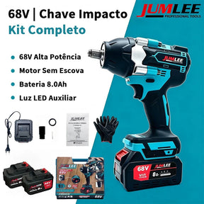 > Chave de Impacto Sem Fio Brushless 68V Profissional + 2 BATERIAS DE BRINDE!