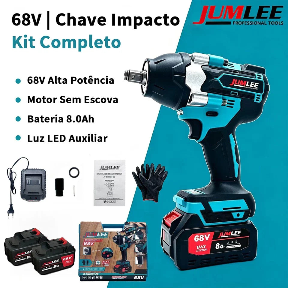 > Chave de Impacto Sem Fio Brushless 68V Profissional + 2 BATERIAS DE BRINDE!